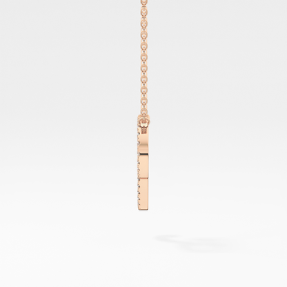 0.138 TCW Round Lab Grown Diamond P Initial Necklace