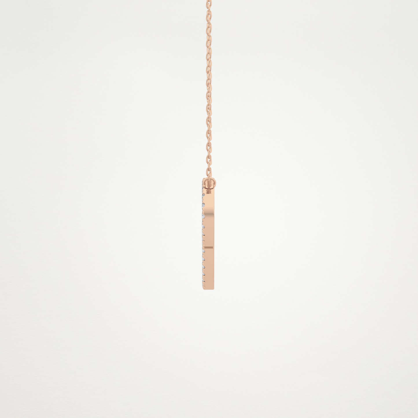 0.138 TCW Round Lab Grown Diamond P Initial Necklace