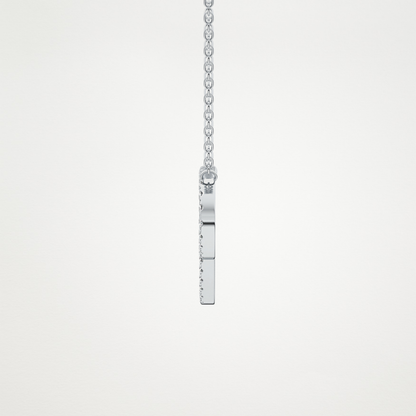 0.138 TCW Round Lab Grown Diamond P Initial Necklace