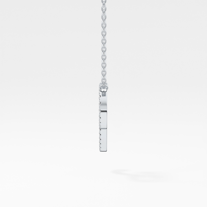 0.138 TCW Round Lab Grown Diamond P Initial Necklace