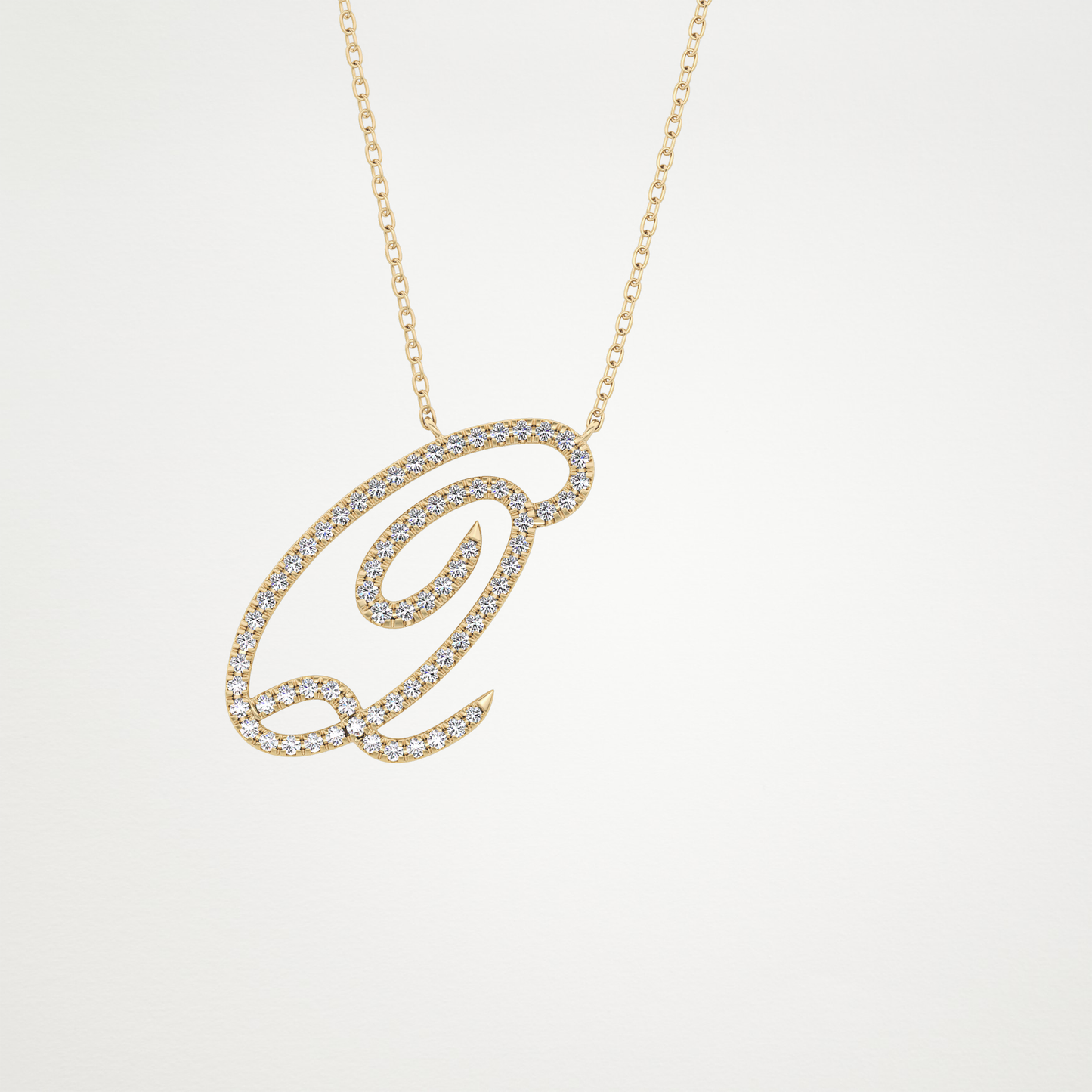 0.187 TCW Round Lab Grown Diamond Q Initial Necklace