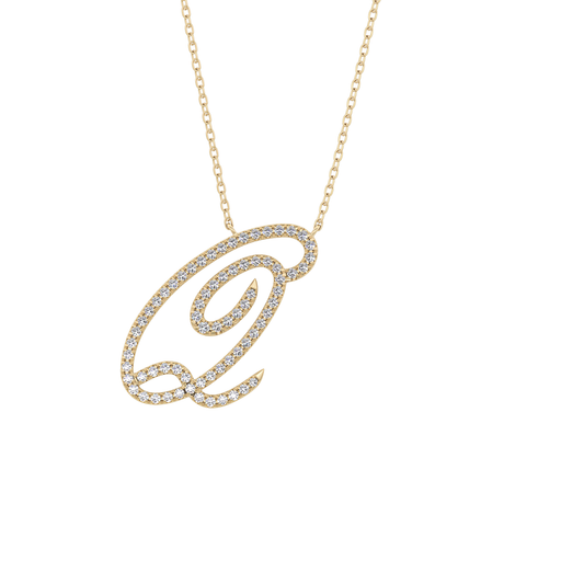 0.187 TCW Round Lab Grown Diamond Q Initial Necklace