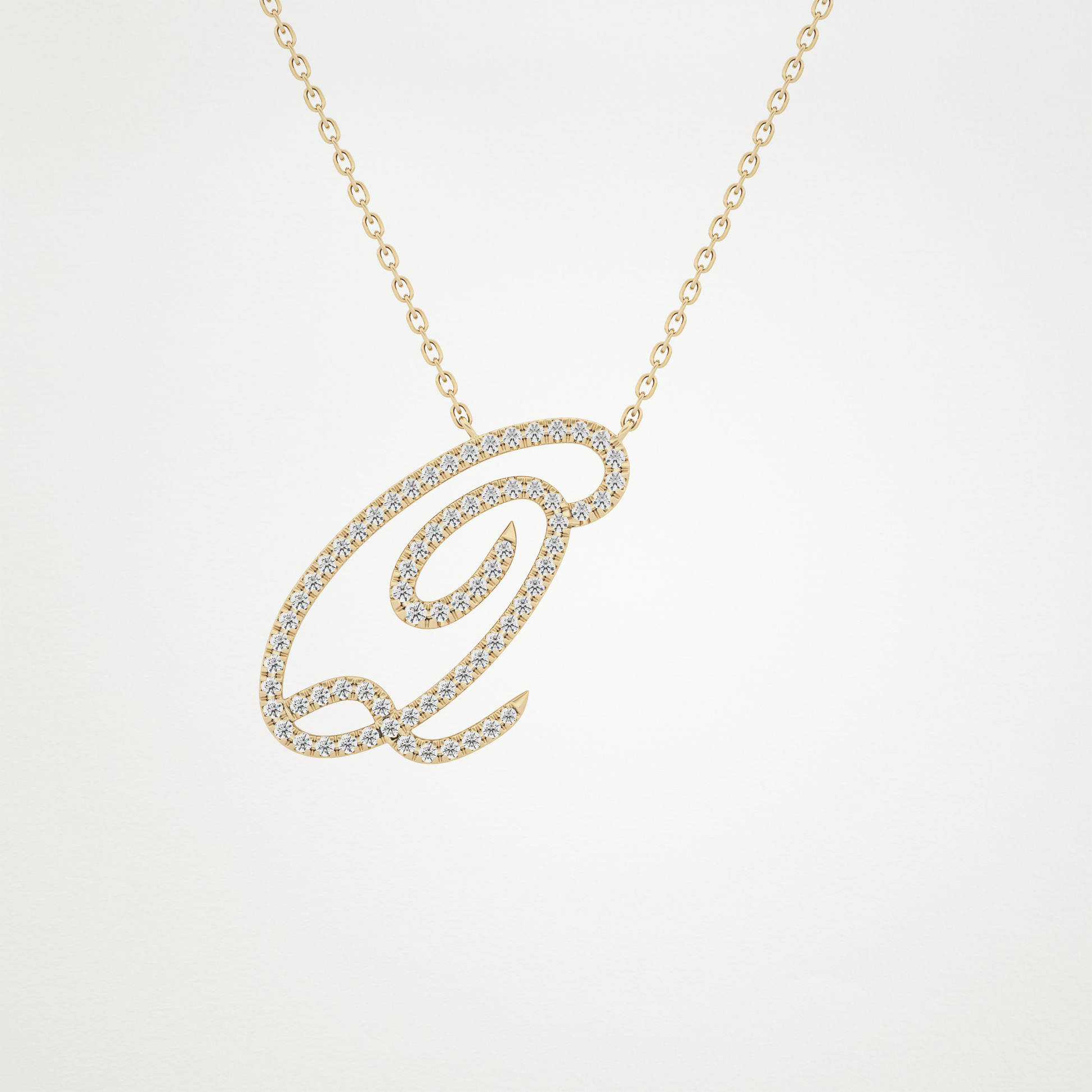 0.187 TCW Round Lab Grown Diamond Q Initial Necklace