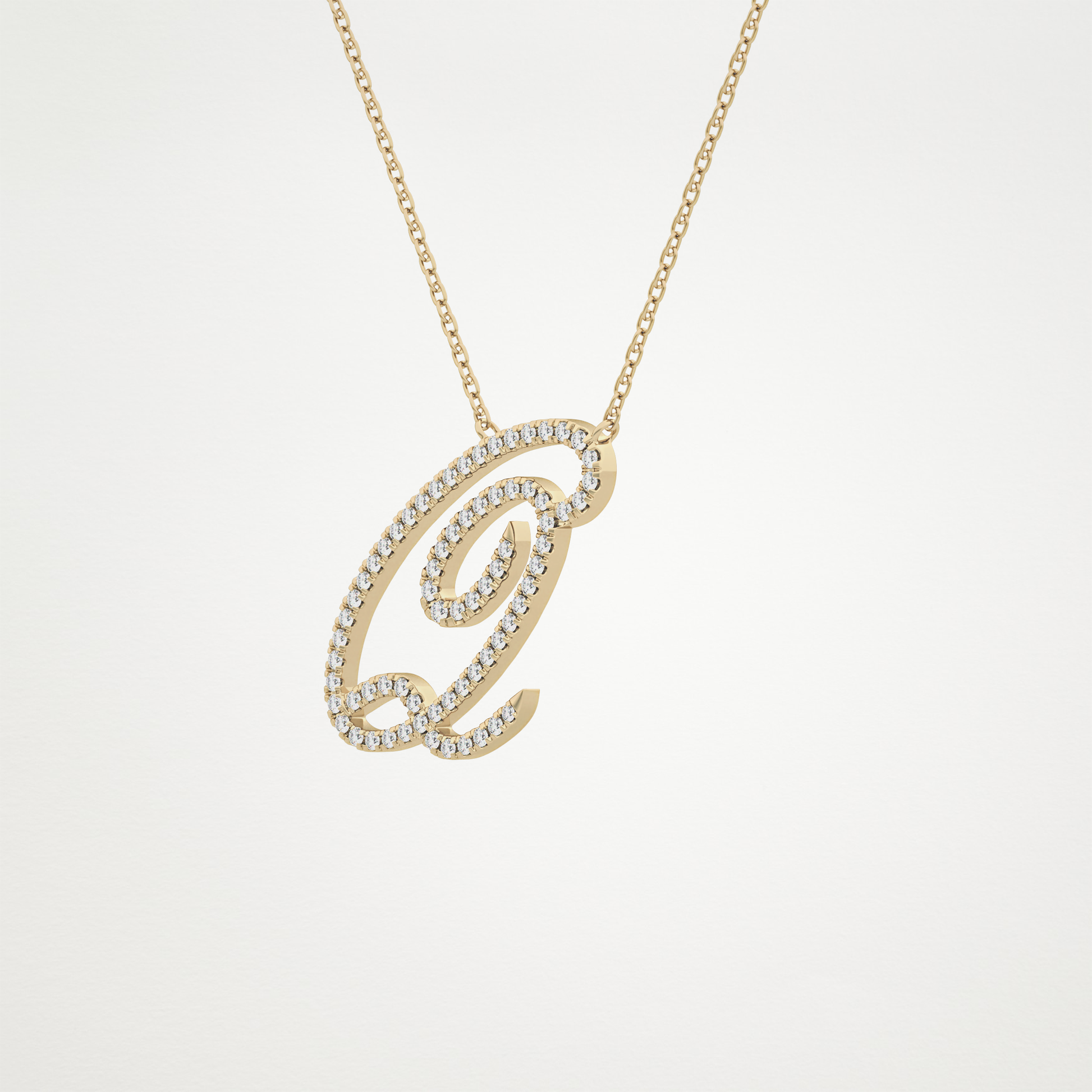 0.187 TCW Round Lab Grown Diamond Q Initial Necklace
