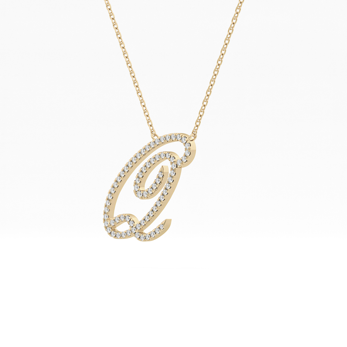 0.187 TCW Round Lab Grown Diamond Q Initial Necklace