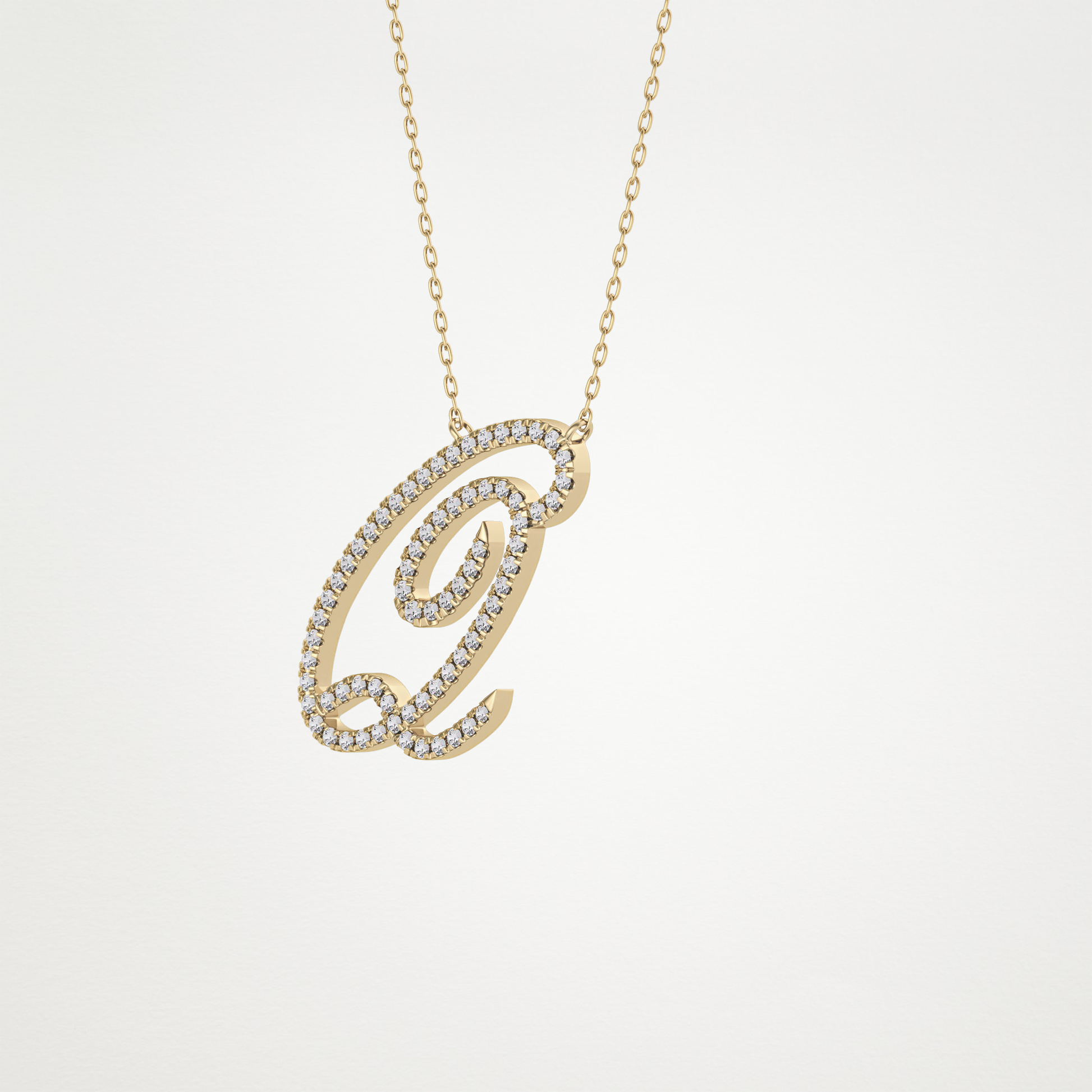 0.187 TCW Round Lab Grown Diamond Q Initial Necklace