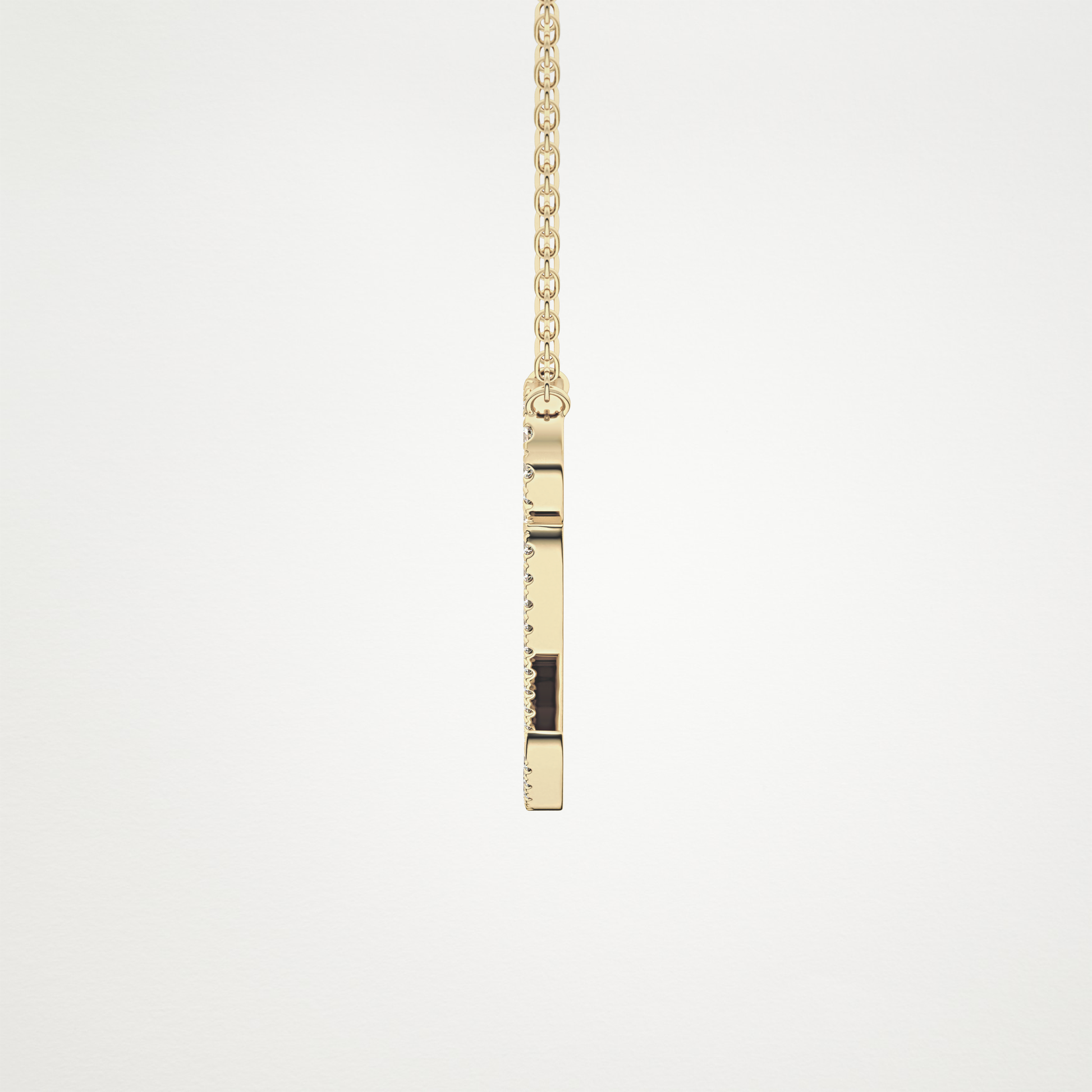 0.187 TCW Round Lab Grown Diamond Q Initial Necklace