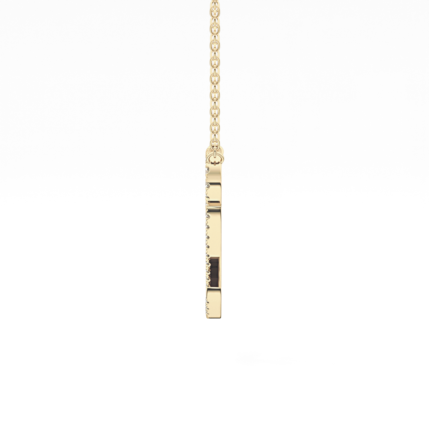 0.187 TCW Round Lab Grown Diamond Q Initial Necklace