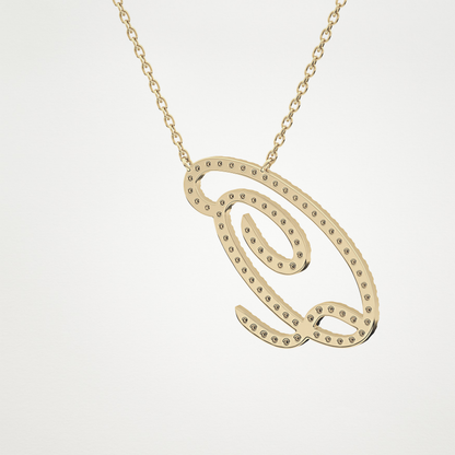 0.187 TCW Round Lab Grown Diamond Q Initial Necklace