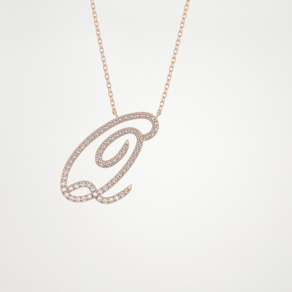 0.187 TCW Round Lab Grown Diamond Q Initial Necklace
