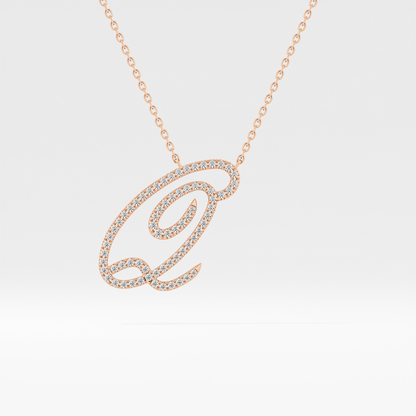 0.187 TCW Round Lab Grown Diamond Q Initial Necklace