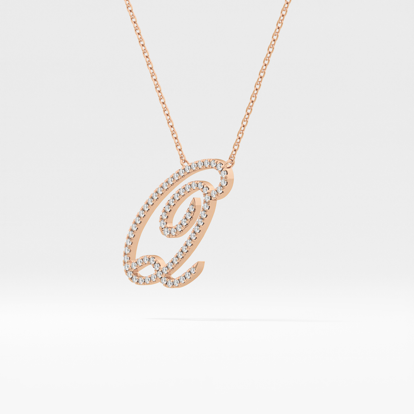 0.187 TCW Round Lab Grown Diamond Q Initial Necklace