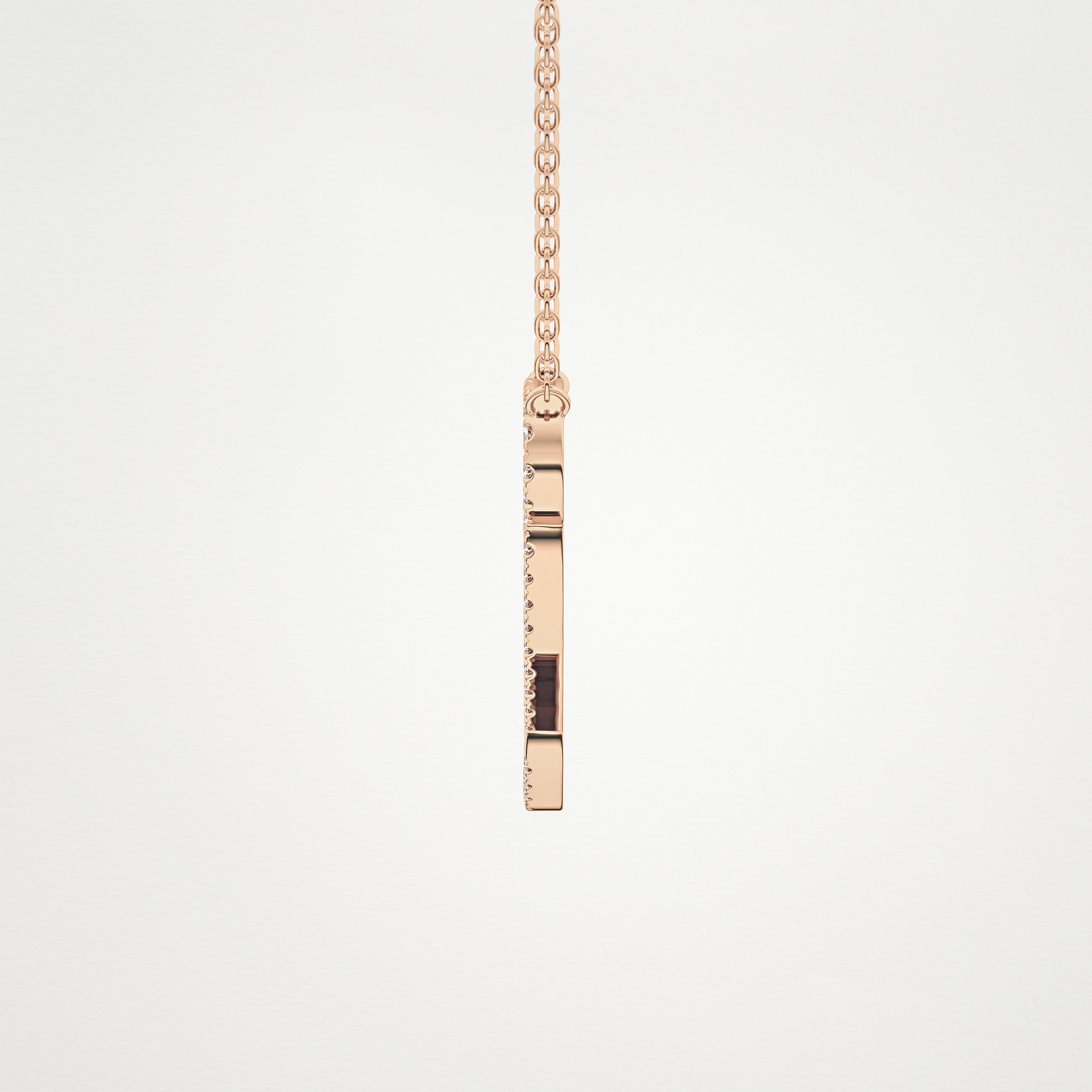 0.187 TCW Round Lab Grown Diamond Q Initial Necklace