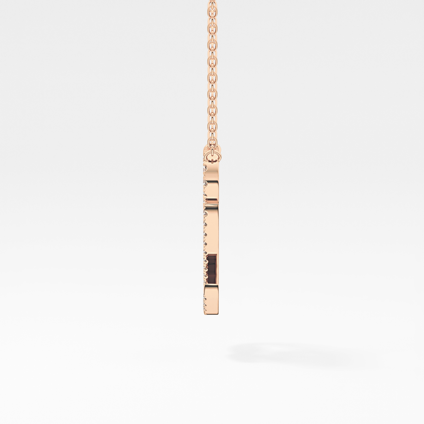 0.187 TCW Round Lab Grown Diamond Q Initial Necklace