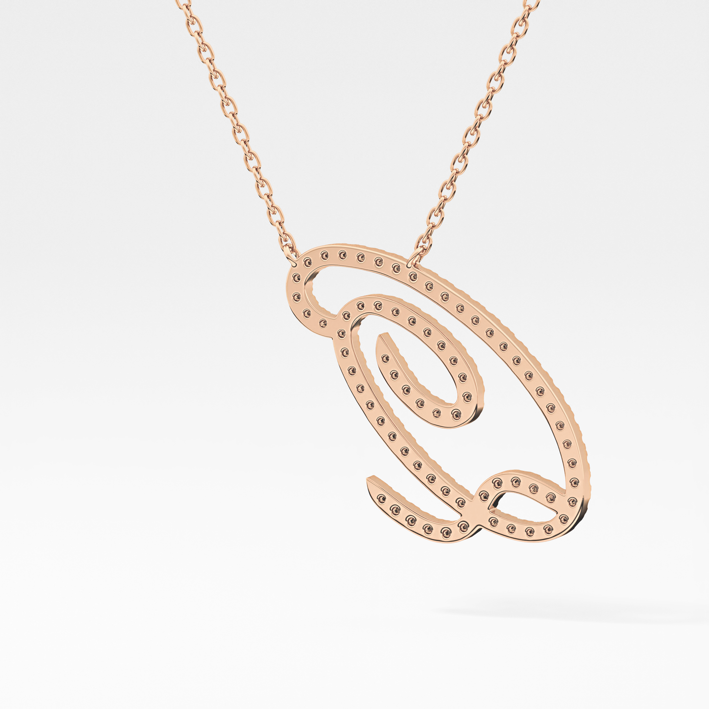 0.187 TCW Round Lab Grown Diamond Q Initial Necklace