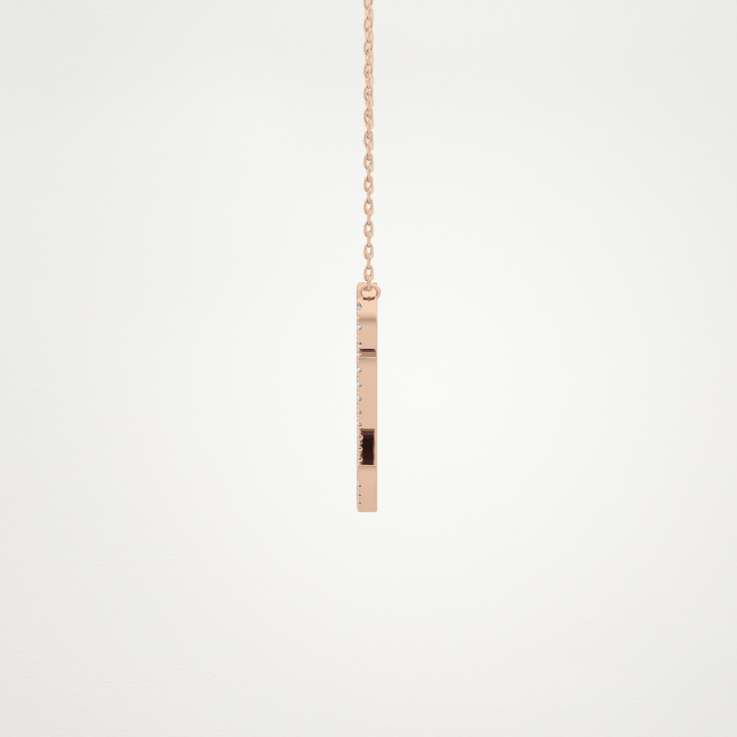 0.187 TCW Round Lab Grown Diamond Q Initial Necklace
