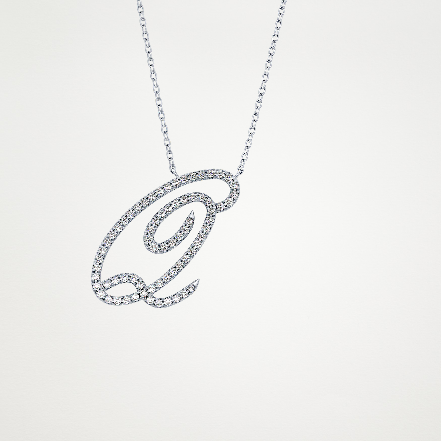 0.187 TCW Round Lab Grown Diamond Q Initial Necklace
