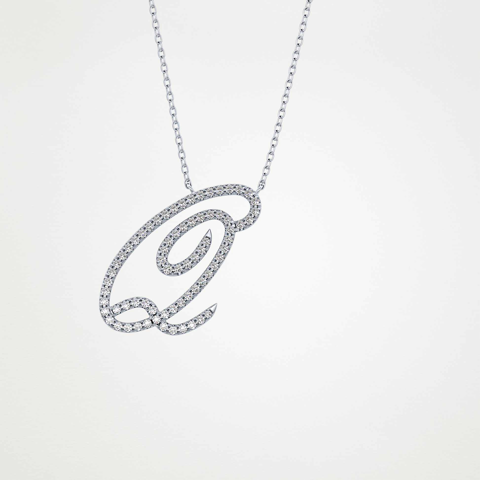 0.187 TCW Round Lab Grown Diamond Q Initial Necklace