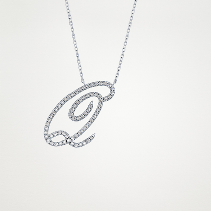 0.187 TCW Round Lab Grown Diamond Q Initial Necklace