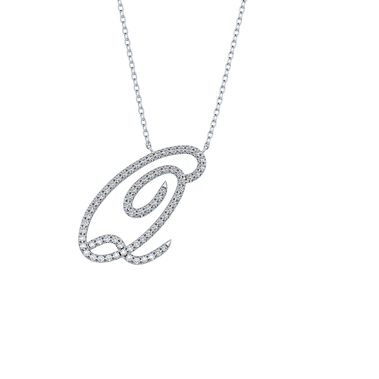 0.187 TCW Round Lab Grown Diamond Q Initial Necklace