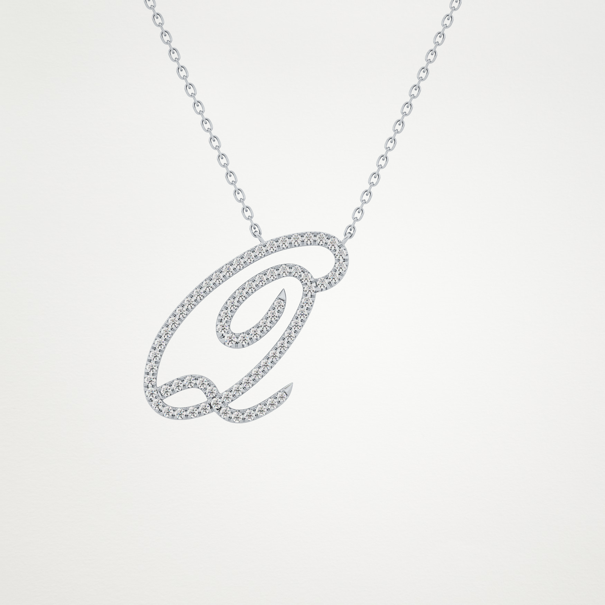 0.187 TCW Round Lab Grown Diamond Q Initial Necklace