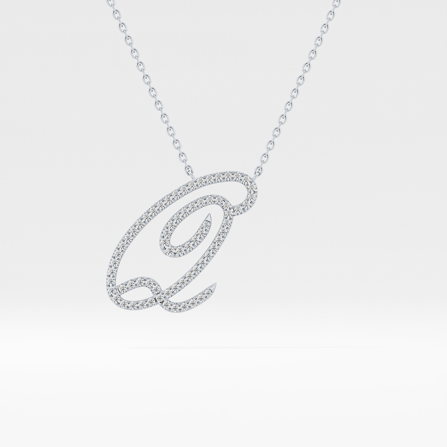 0.187 TCW Round Lab Grown Diamond Q Initial Necklace