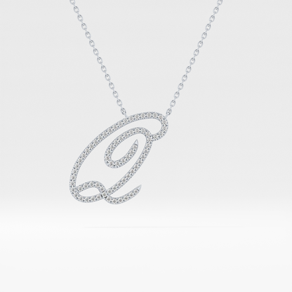 0.187 TCW Round Lab Grown Diamond Q Initial Necklace