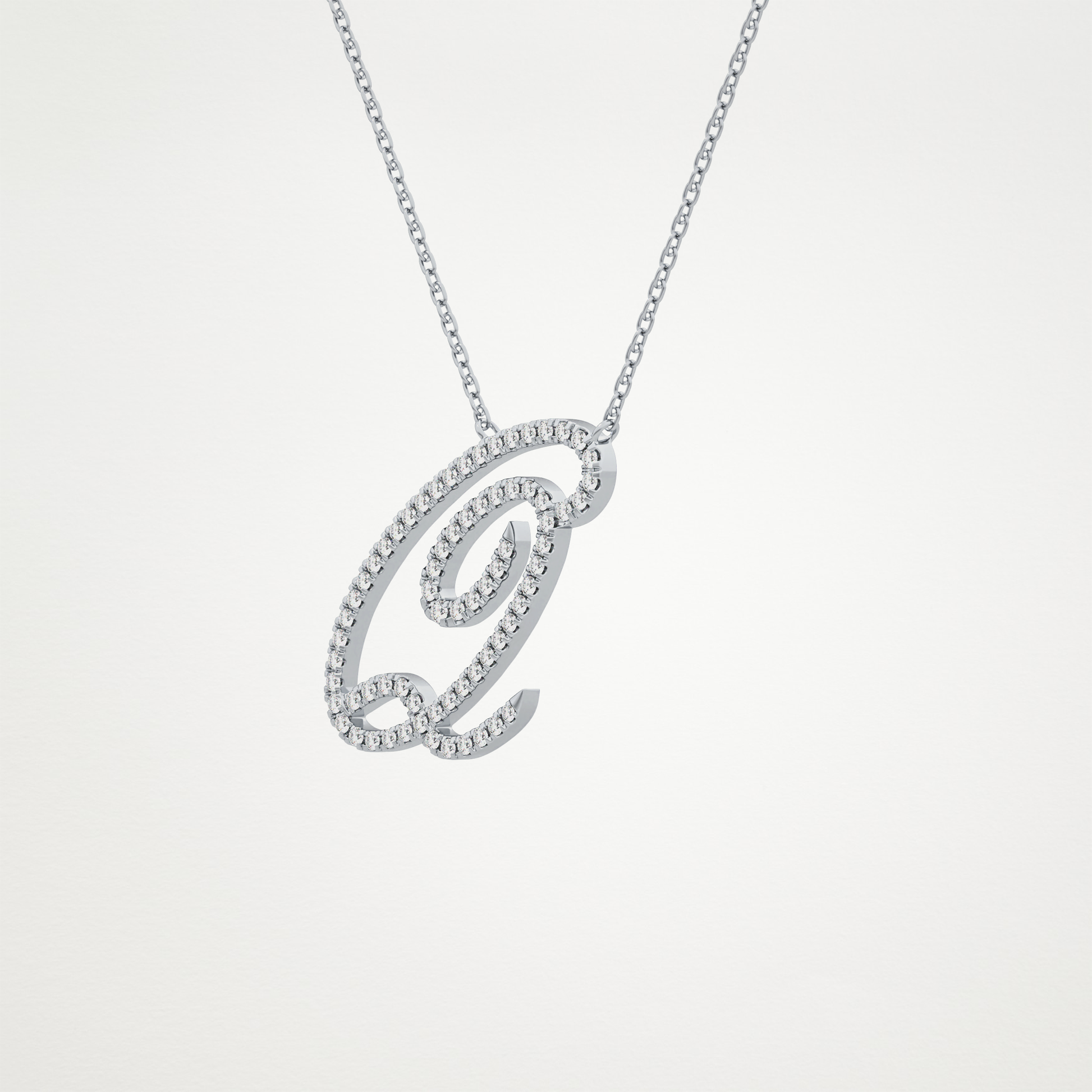 0.187 TCW Round Lab Grown Diamond Q Initial Necklace