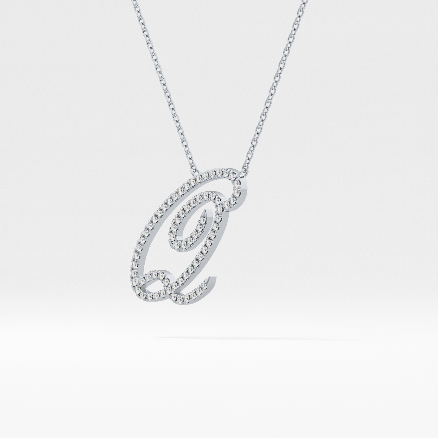0.187 TCW Round Lab Grown Diamond Q Initial Necklace