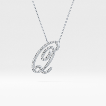 0.187 TCW Round Lab Grown Diamond Q Initial Necklace