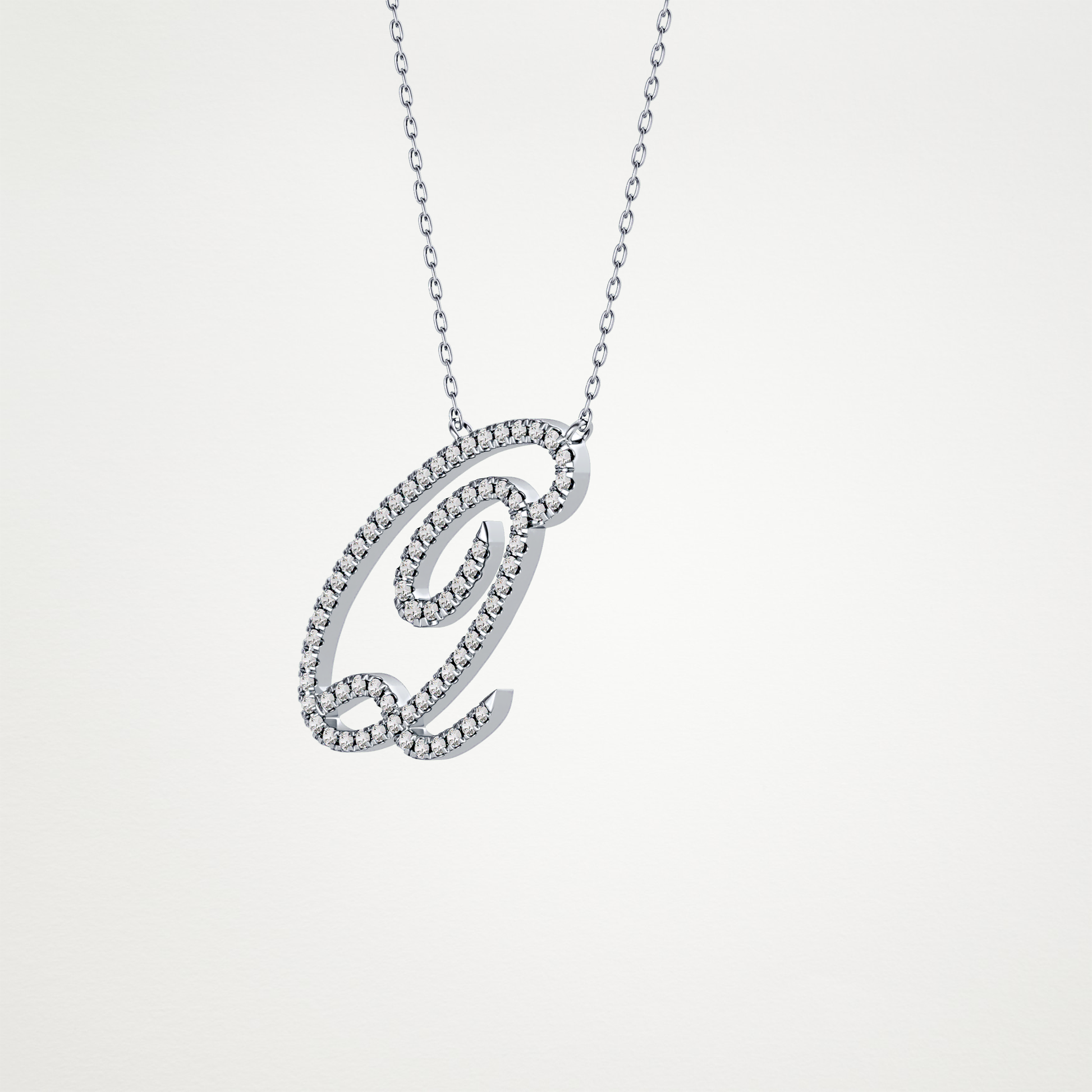 0.187 TCW Round Lab Grown Diamond Q Initial Necklace