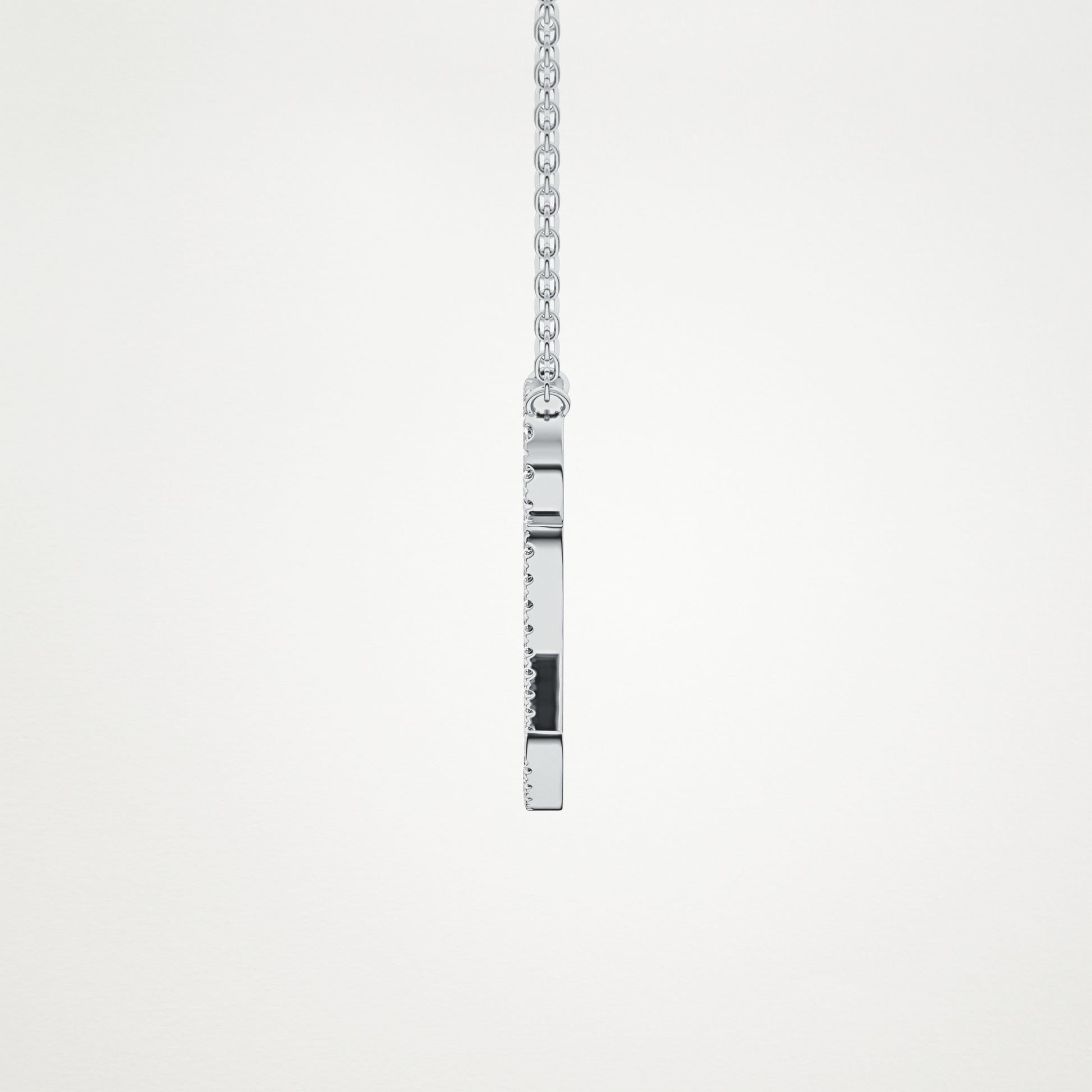 0.187 TCW Round Lab Grown Diamond Q Initial Necklace