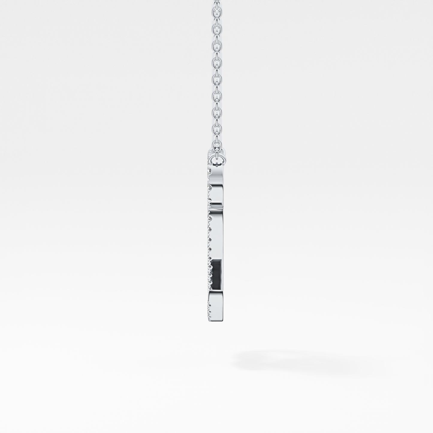 0.187 TCW Round Lab Grown Diamond Q Initial Necklace