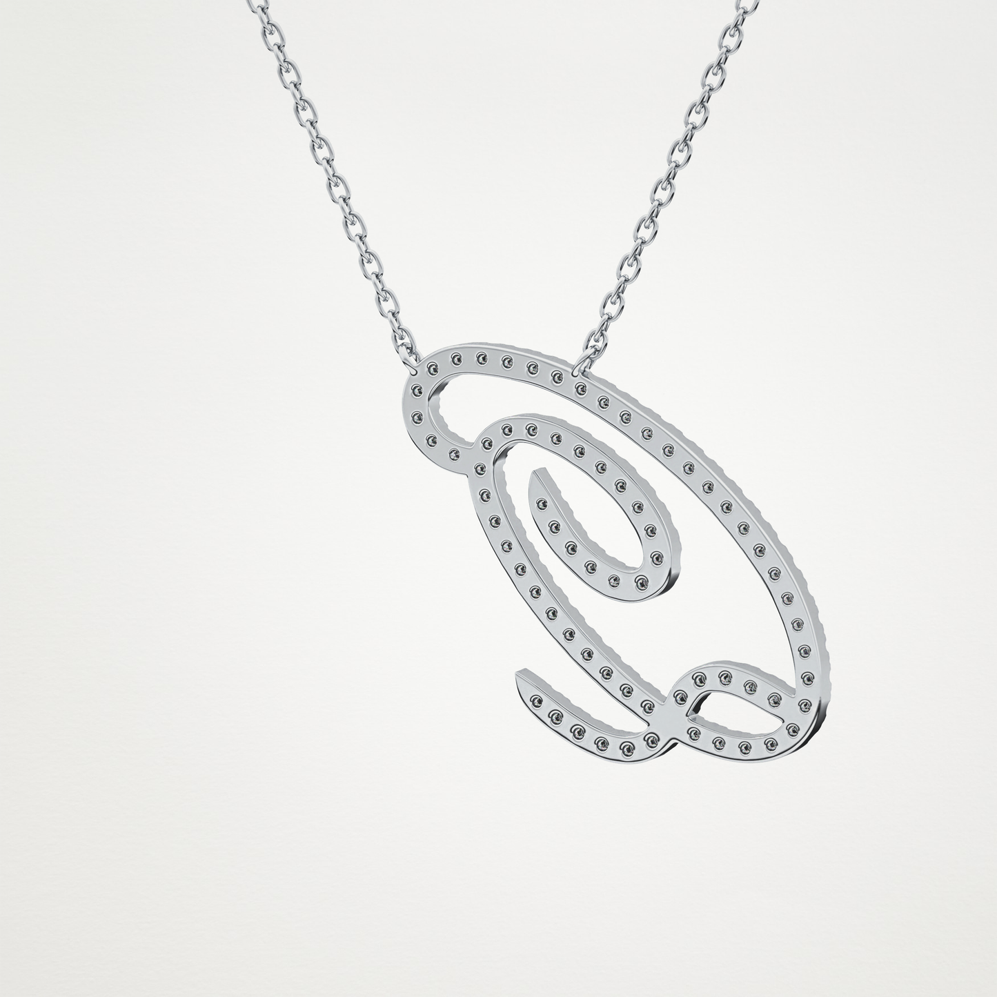 0.187 TCW Round Lab Grown Diamond Q Initial Necklace