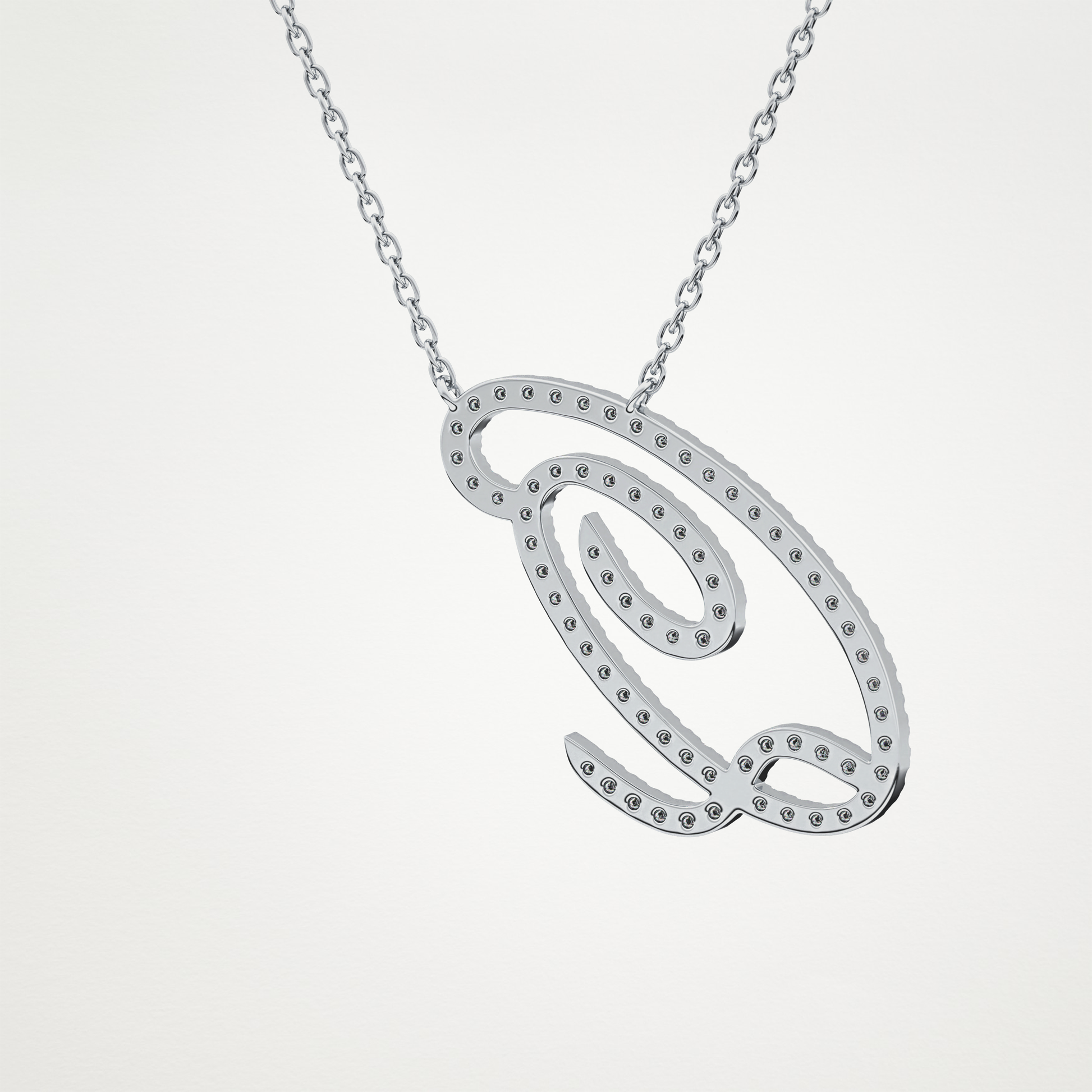 0.187 TCW Round Lab Grown Diamond Q Initial Necklace