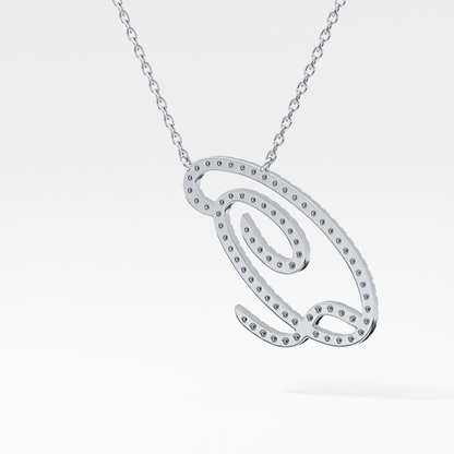 0.187 TCW Round Lab Grown Diamond Q Initial Necklace