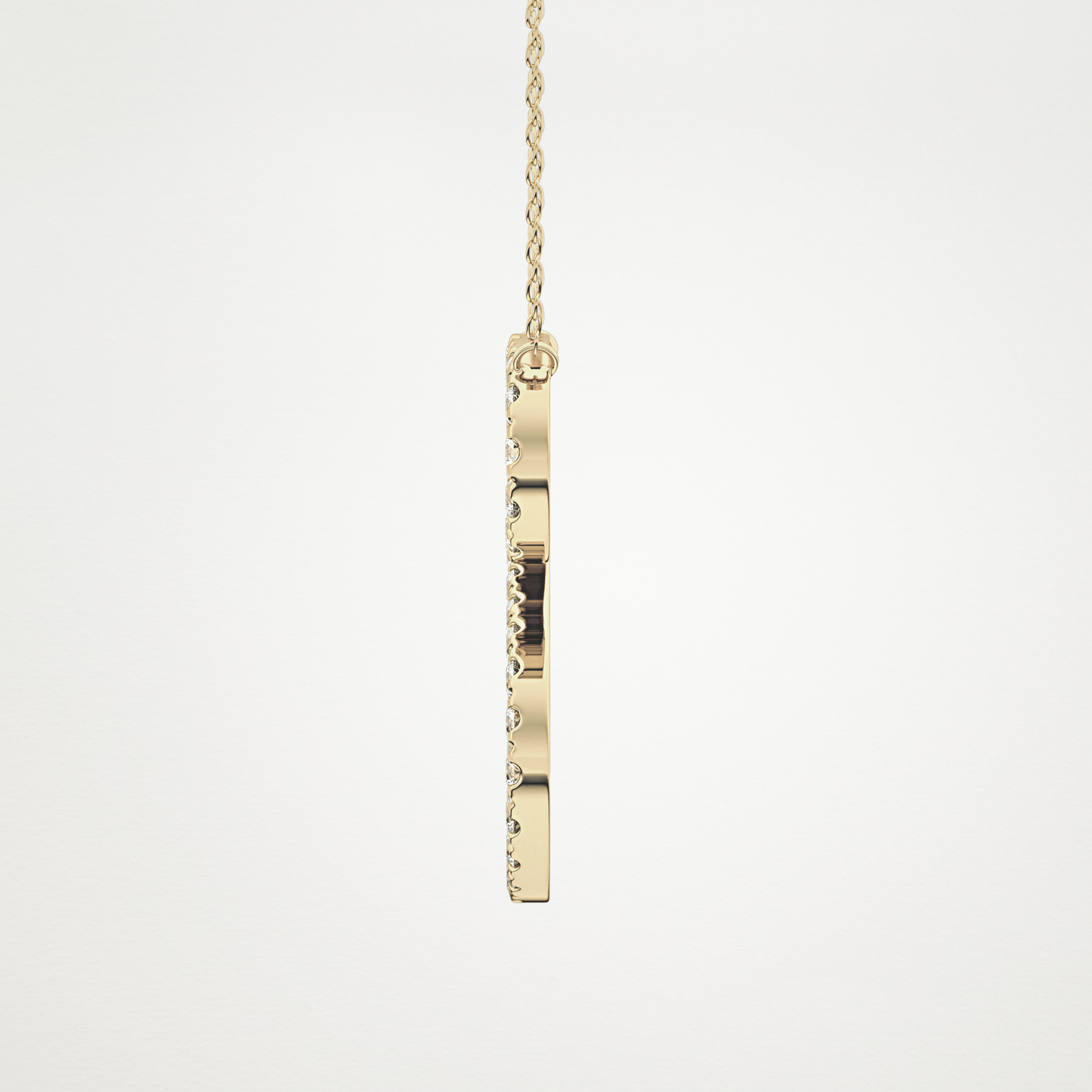 0.585 TCW Round Lab Grown Diamond S Initial Necklace