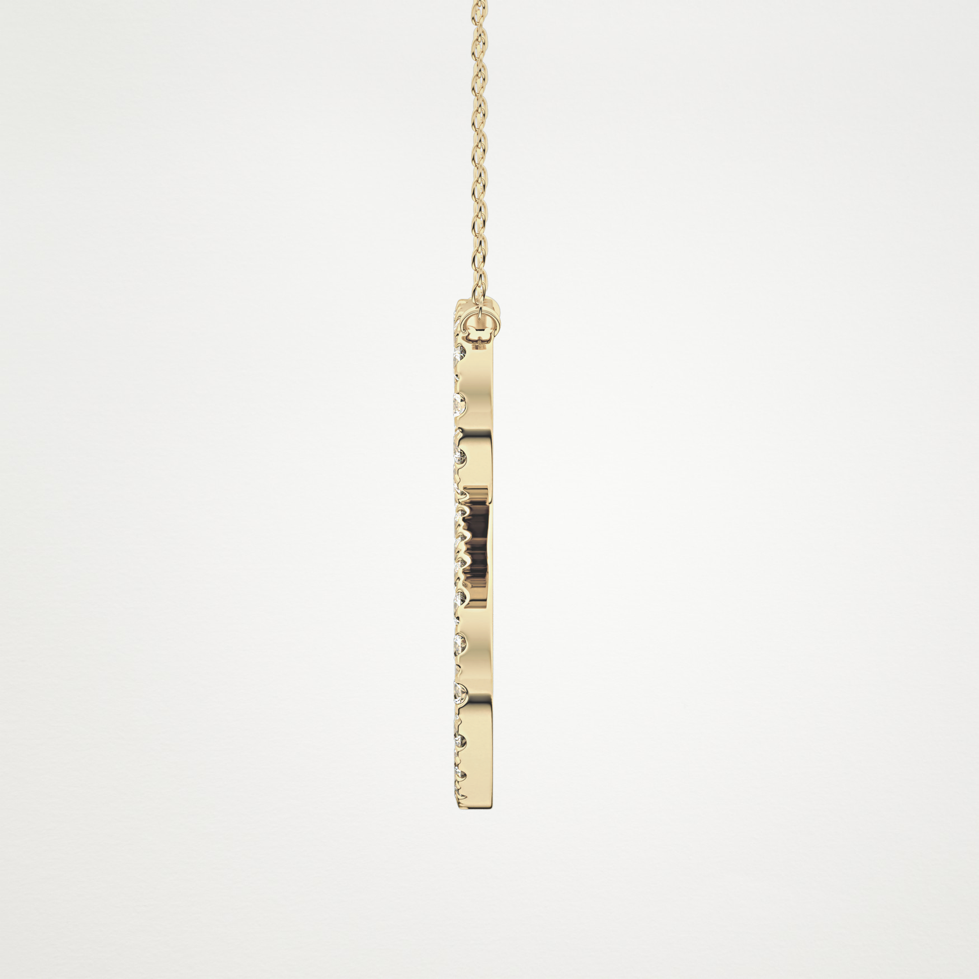 0.585 TCW Round Lab Grown Diamond S Initial Necklace