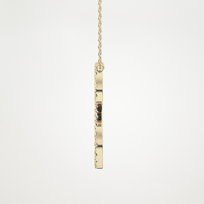 0.585 TCW Round Lab Grown Diamond S Initial Necklace