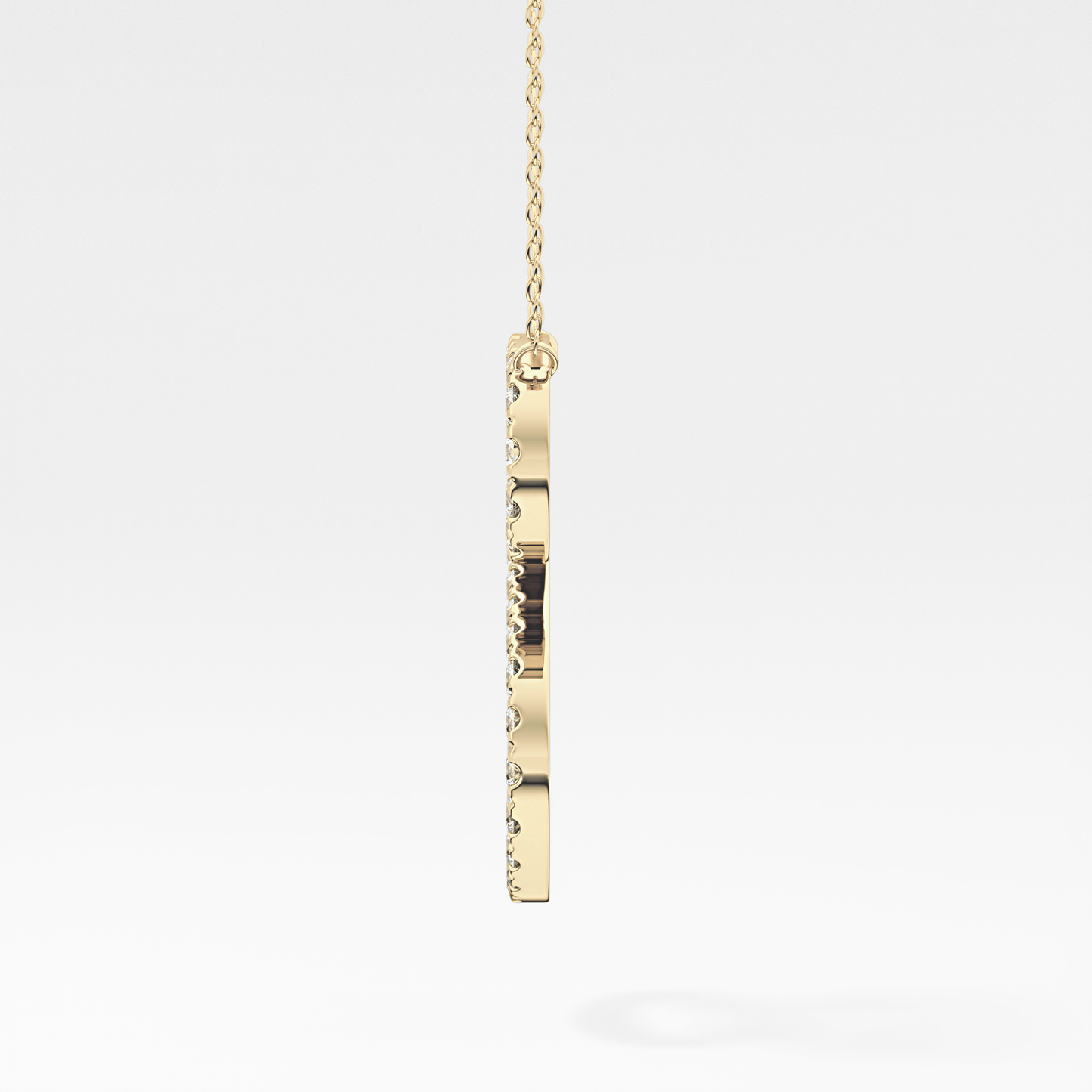 0.585 TCW Round Lab Grown Diamond S Initial Necklace