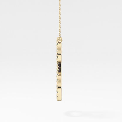 0.585 TCW Round Lab Grown Diamond S Initial Necklace