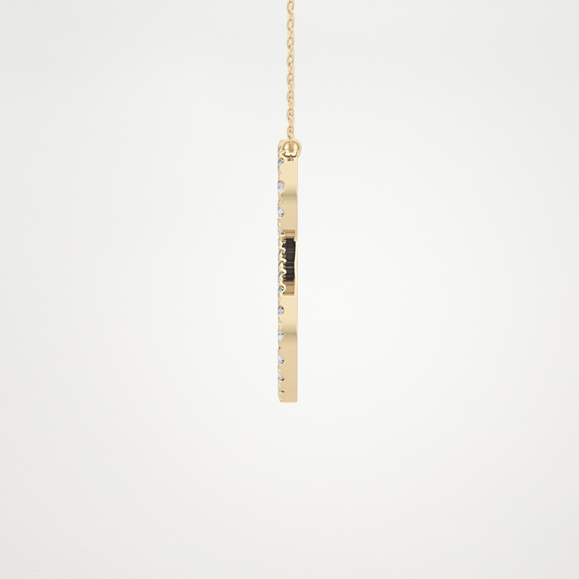 0.585 TCW Round Lab Grown Diamond S Initial Necklace