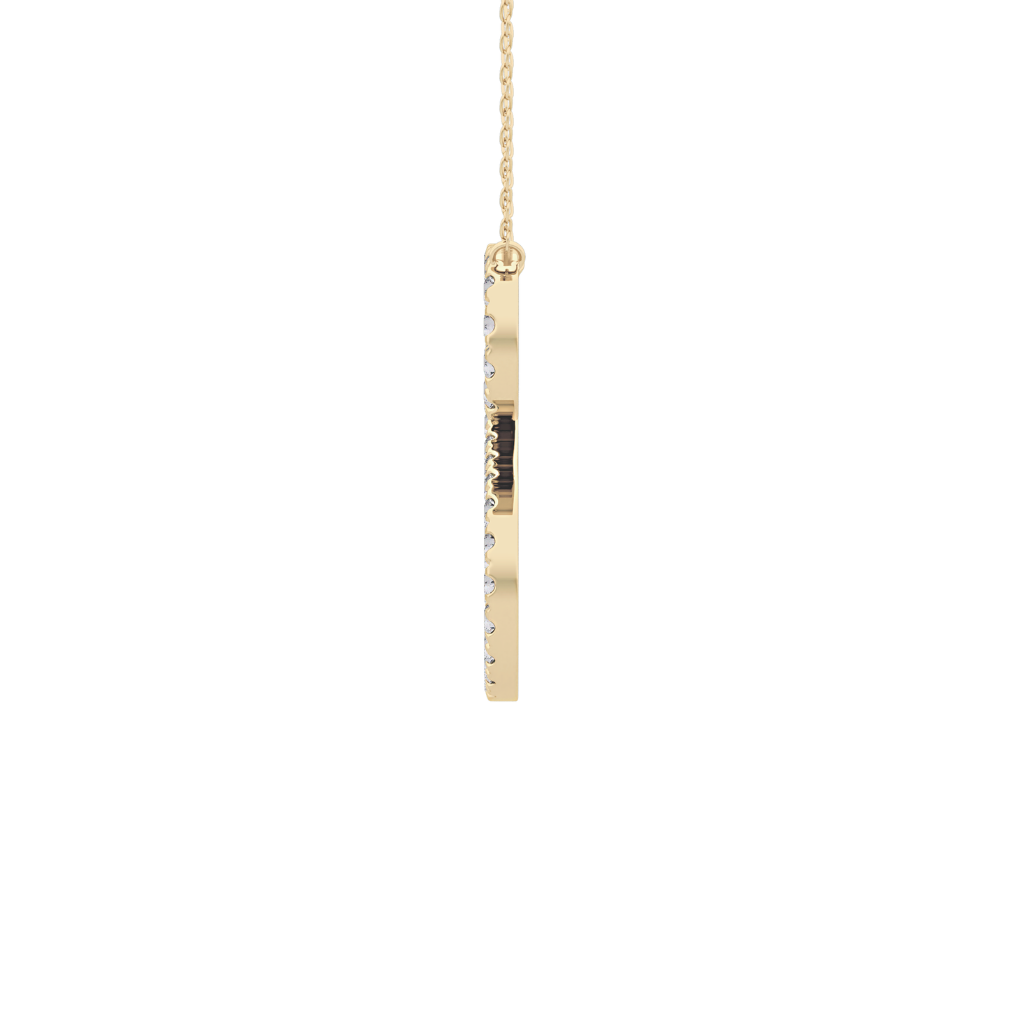 0.585 TCW Round Lab Grown Diamond S Initial Necklace