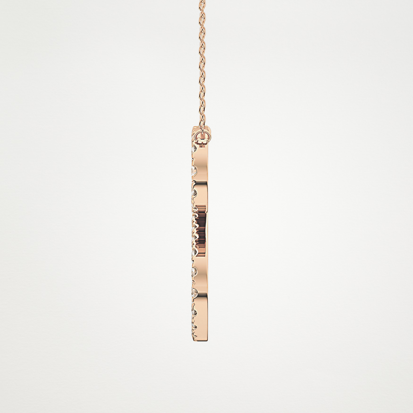 0.585 TCW Round Lab Grown Diamond S Initial Necklace