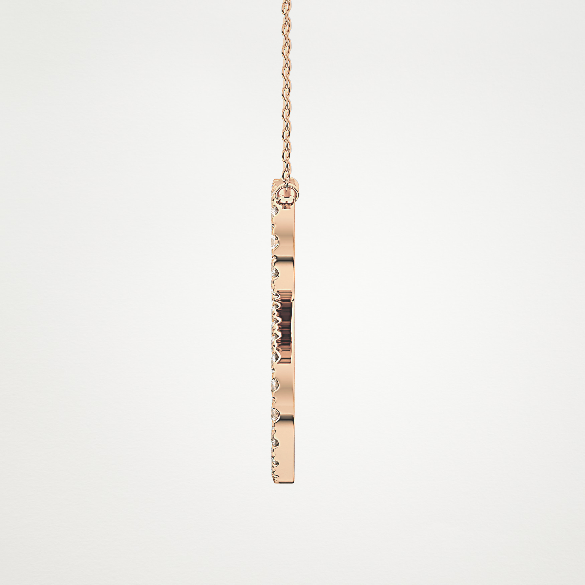 0.585 TCW Round Lab Grown Diamond S Initial Necklace