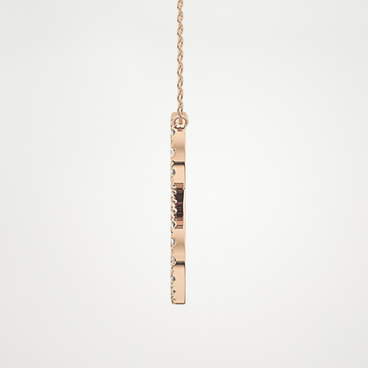 0.585 TCW Round Lab Grown Diamond S Initial Necklace