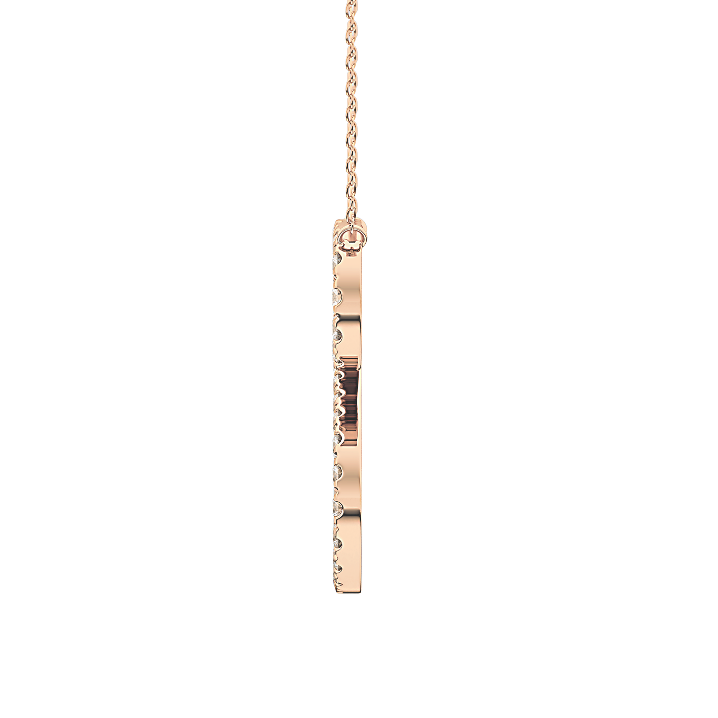 0.585 TCW Round Lab Grown Diamond S Initial Necklace