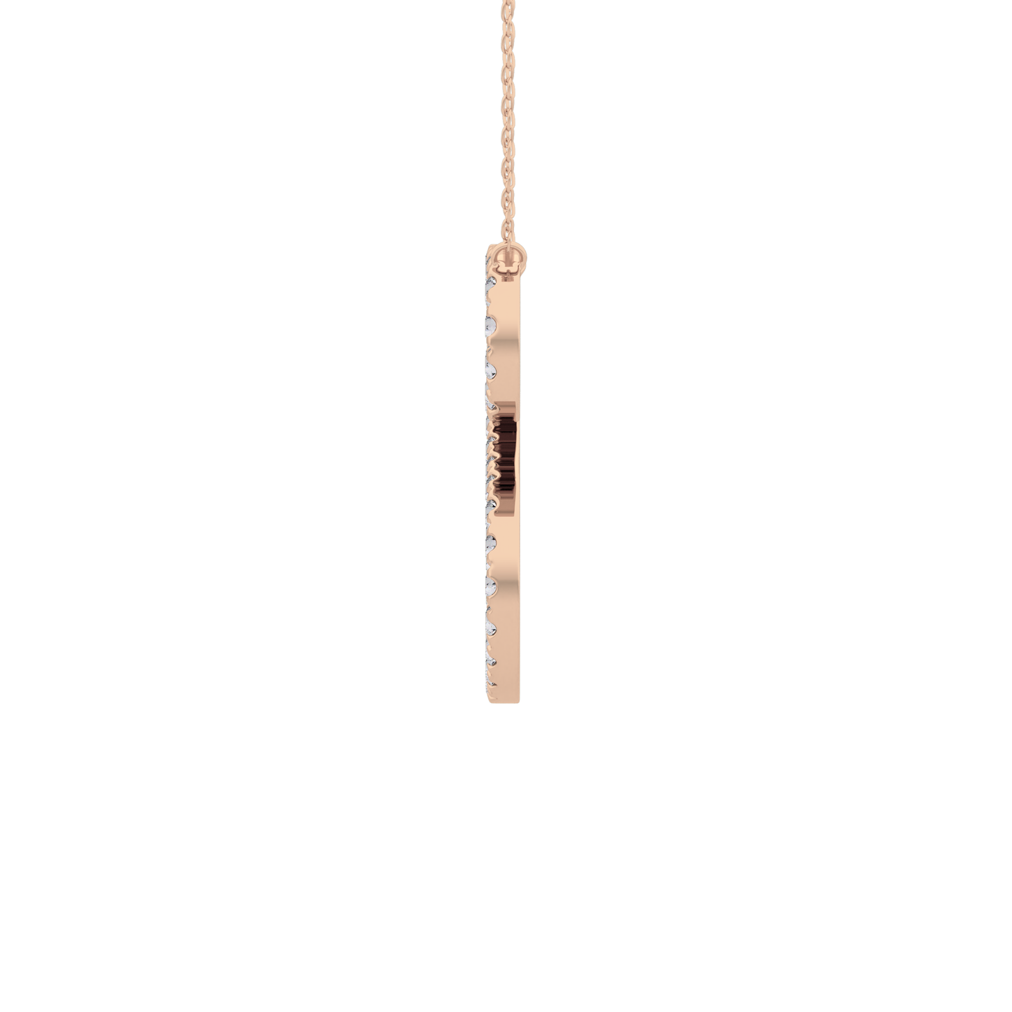 0.585 TCW Round Lab Grown Diamond S Initial Necklace