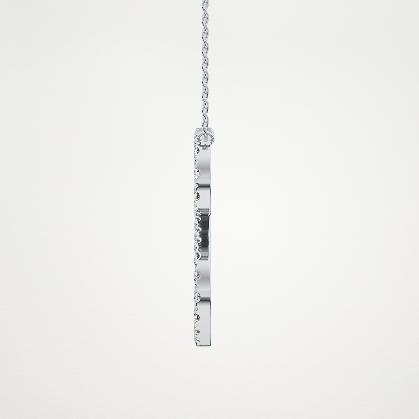 0.585 TCW Round Lab Grown Diamond S Initial Necklace