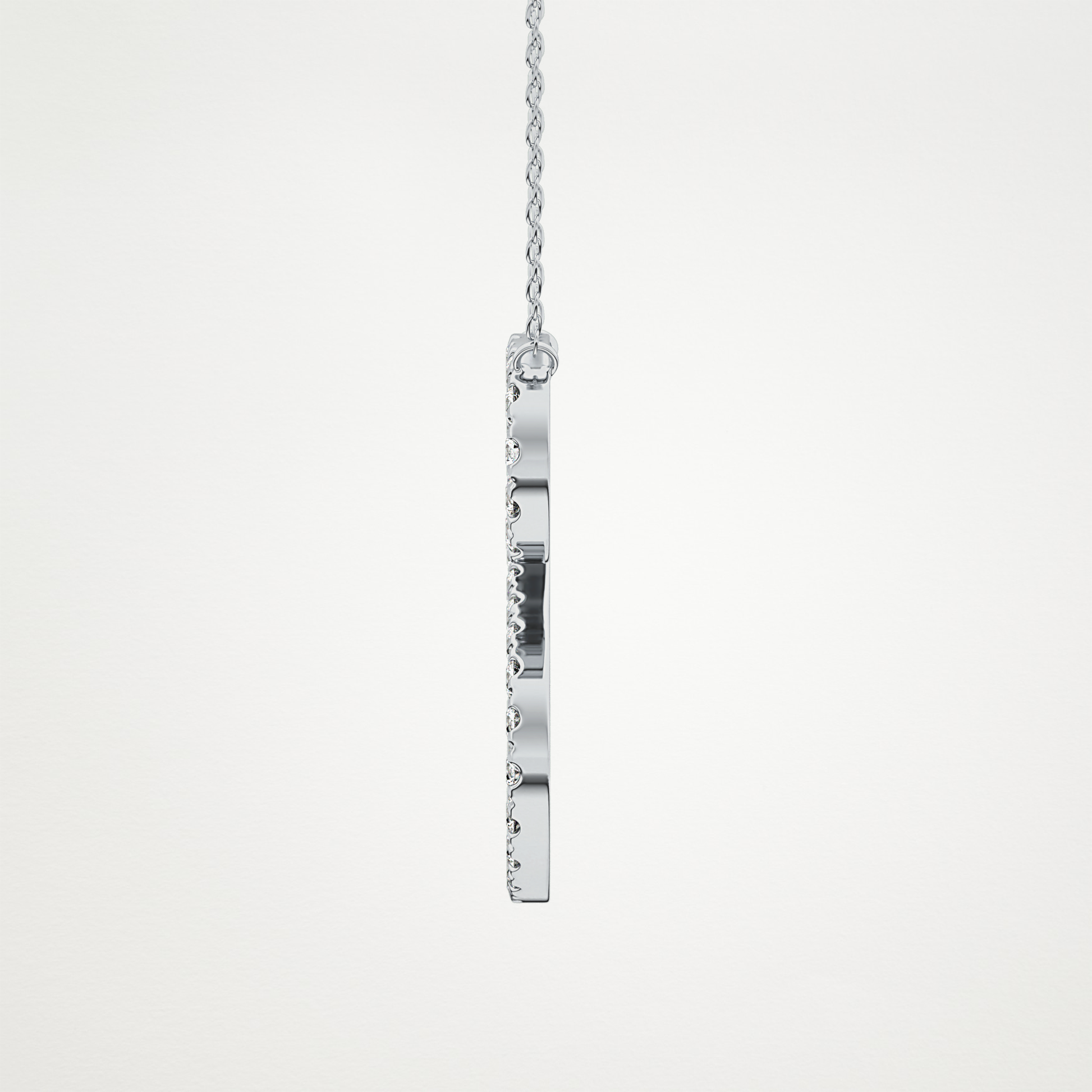 0.585 TCW Round Lab Grown Diamond S Initial Necklace